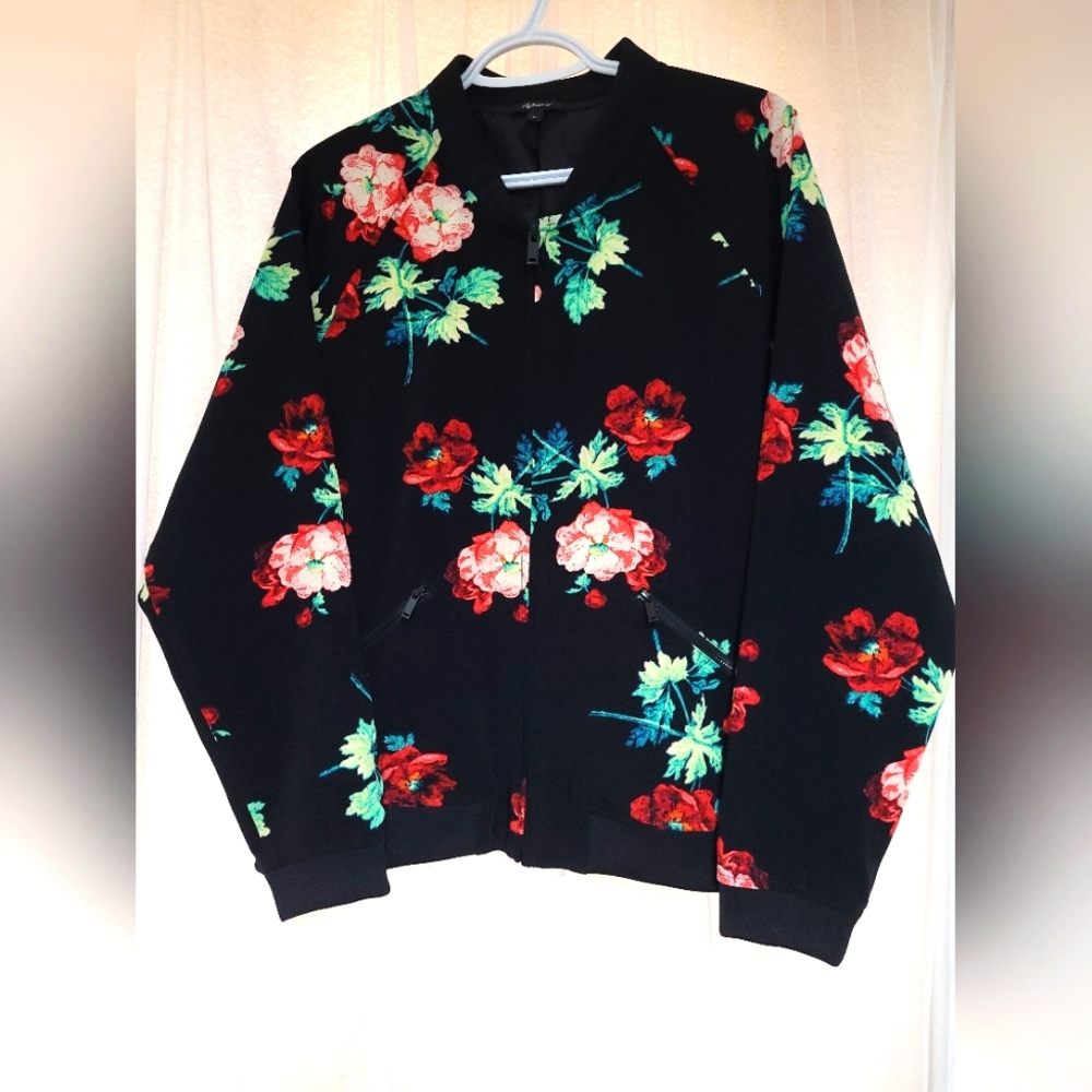 Reitmans Floral Zip-Up Light Jacket